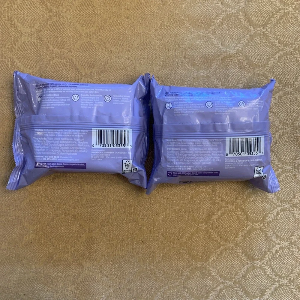Neutrogena Night Calming Ultra-Soft Cleansing Makeup Remover 25 Wipes 2 Packs